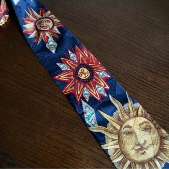 Vintage Tabasco 100% Silk Sun Tie - Picture 4 of 6
